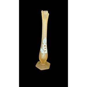 Vintage Westmoreland Yellow Mist with Daisy Decal‎ Swung  vase